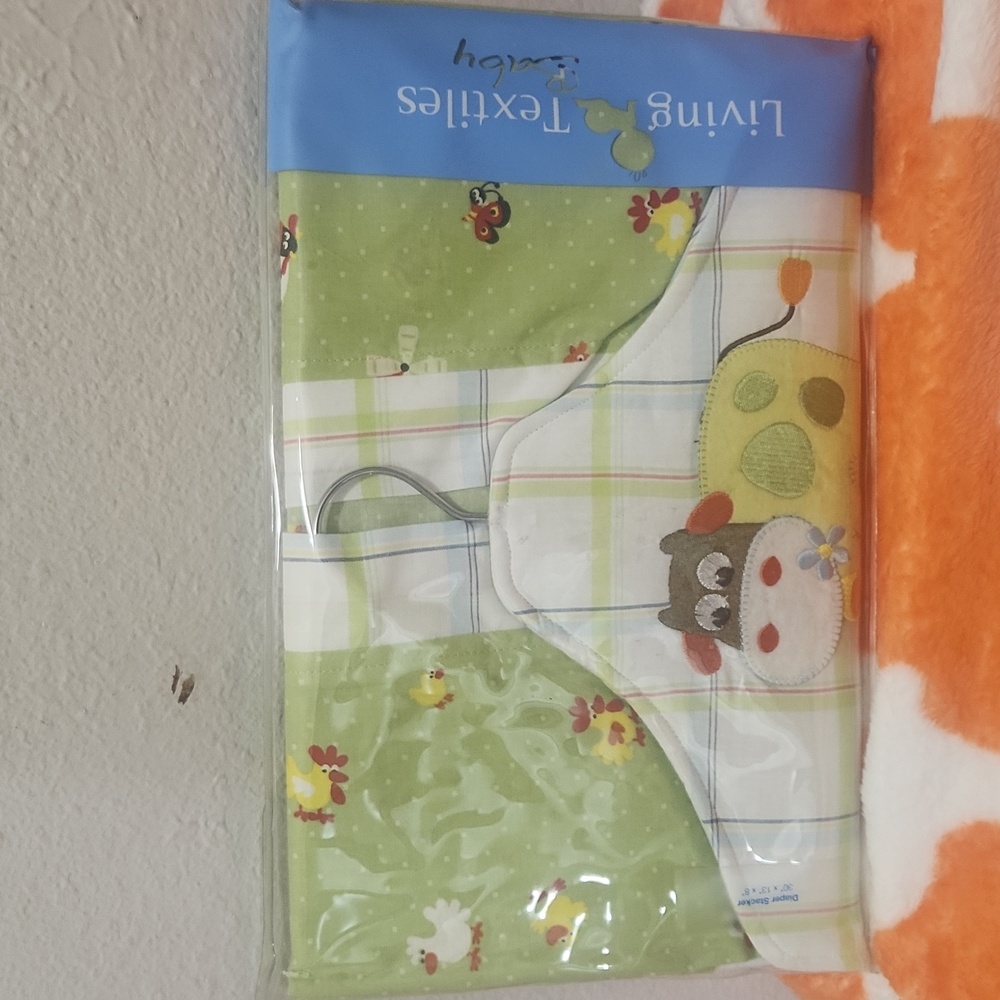 Living Textiles " Lttle Farm" Embroidered Diaper Stacker